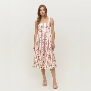 Reformation Tagliatelle Linen Dress in Vienna *NEW*